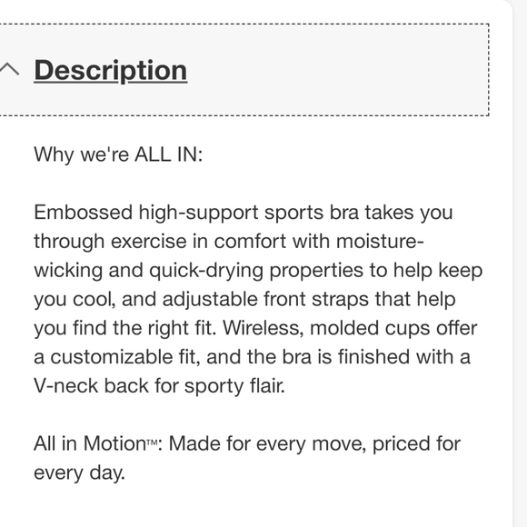 All in motion sports bra in Medium - Picture 6 of 7